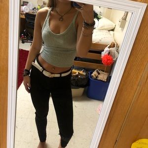 “Soft & Sexy” mint cropped tank top